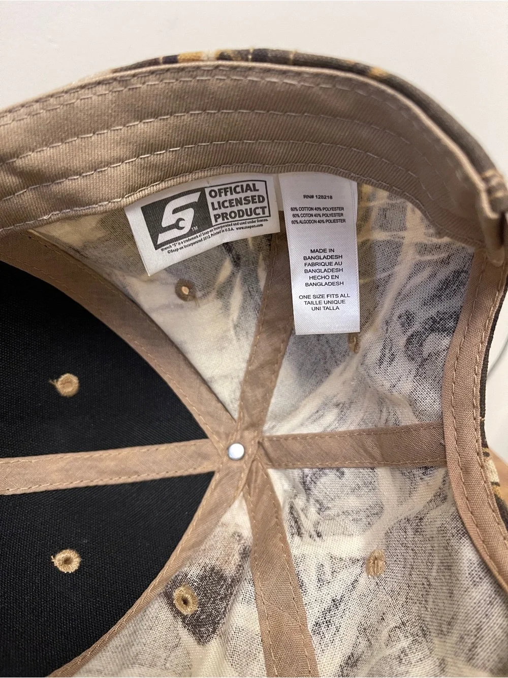 Snap-on Camo Hat Snap Back